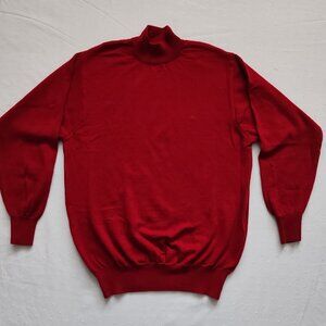 Monte Carlo Pure New Wool Sweater - Magna Wool V-Neck - Red - Size 42
